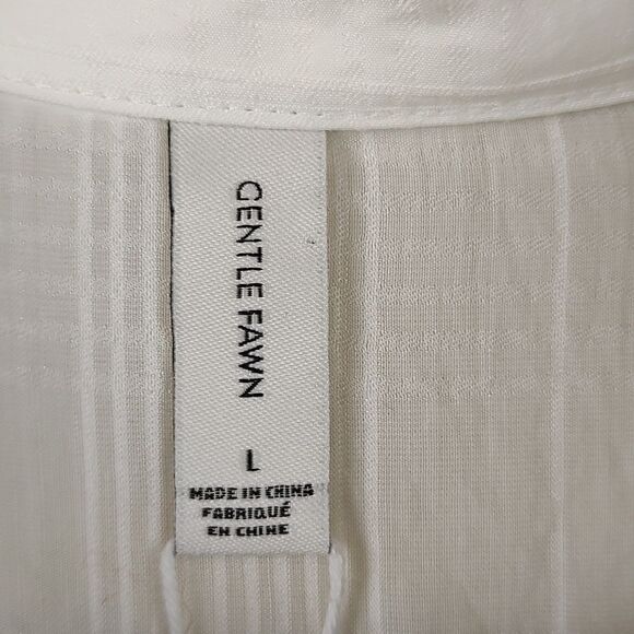 Gentle Fawn Semi Sheer Long Sleeve Button Down Blouse Size L NWT - Picture 2 of 14